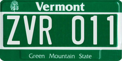 VT license plate ZVR011