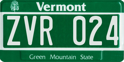 VT license plate ZVR024