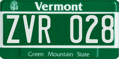 VT license plate ZVR028