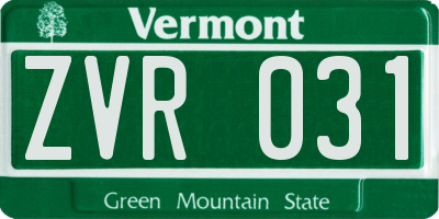 VT license plate ZVR031