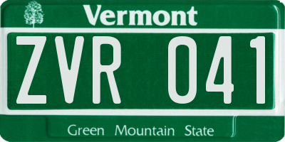VT license plate ZVR041