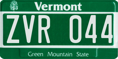 VT license plate ZVR044
