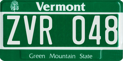 VT license plate ZVR048