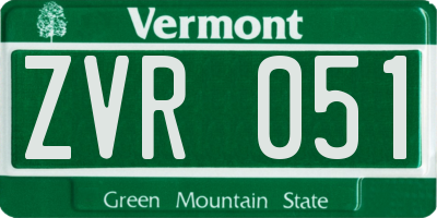 VT license plate ZVR051