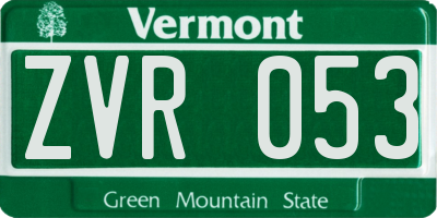 VT license plate ZVR053