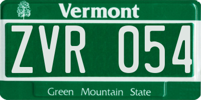 VT license plate ZVR054