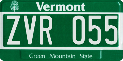VT license plate ZVR055