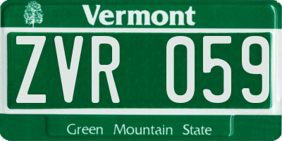 VT license plate ZVR059