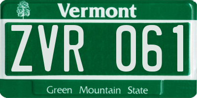 VT license plate ZVR061