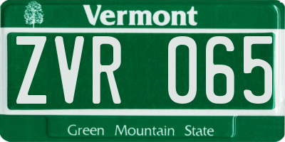 VT license plate ZVR065