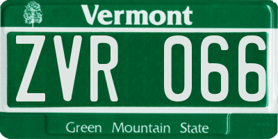 VT license plate ZVR066