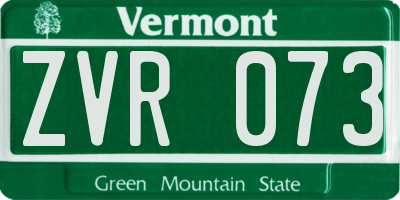 VT license plate ZVR073