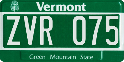 VT license plate ZVR075