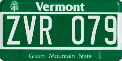 VT license plate ZVR079