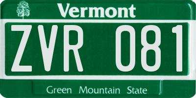 VT license plate ZVR081