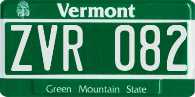 VT license plate ZVR082