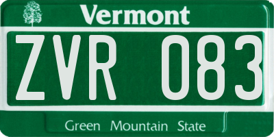 VT license plate ZVR083