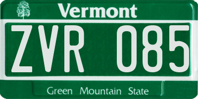 VT license plate ZVR085