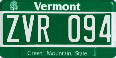 VT license plate ZVR094