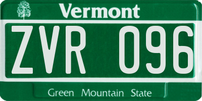 VT license plate ZVR096