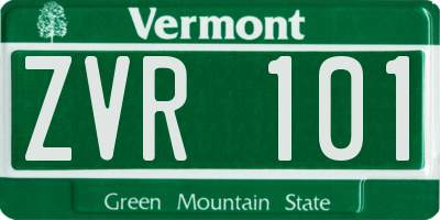 VT license plate ZVR101