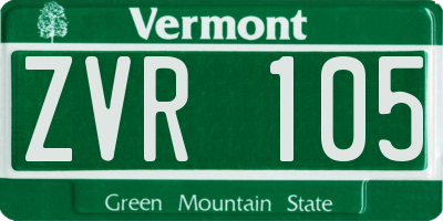 VT license plate ZVR105