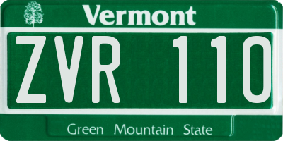 VT license plate ZVR110
