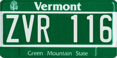 VT license plate ZVR116