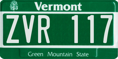 VT license plate ZVR117