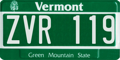 VT license plate ZVR119