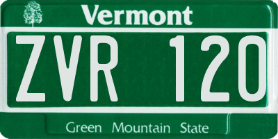 VT license plate ZVR120