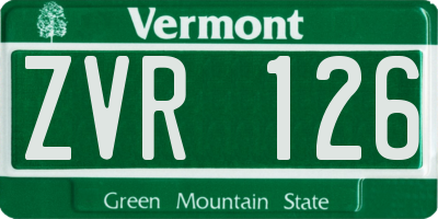 VT license plate ZVR126