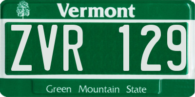 VT license plate ZVR129