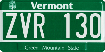 VT license plate ZVR130