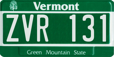 VT license plate ZVR131