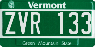 VT license plate ZVR133