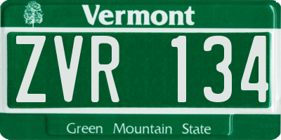 VT license plate ZVR134