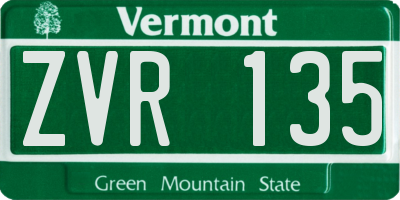 VT license plate ZVR135