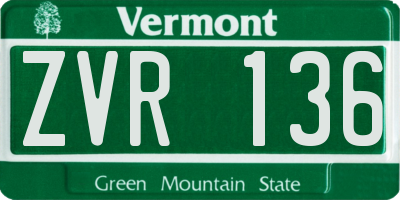 VT license plate ZVR136