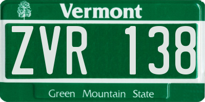 VT license plate ZVR138