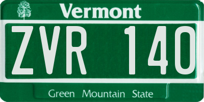VT license plate ZVR140