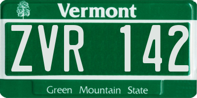 VT license plate ZVR142