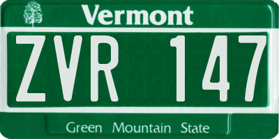 VT license plate ZVR147