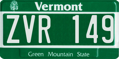VT license plate ZVR149
