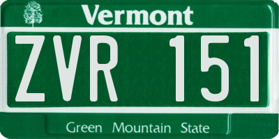 VT license plate ZVR151