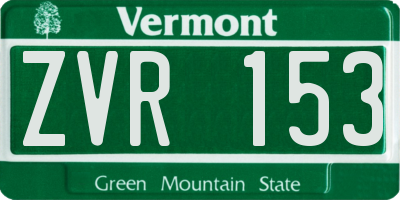 VT license plate ZVR153