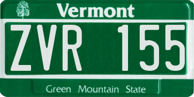 VT license plate ZVR155