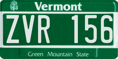 VT license plate ZVR156