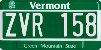 VT license plate ZVR158