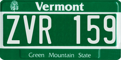 VT license plate ZVR159